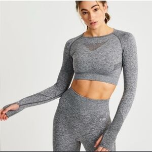 AYBL Gray Women's Leggings and Crop Top Set